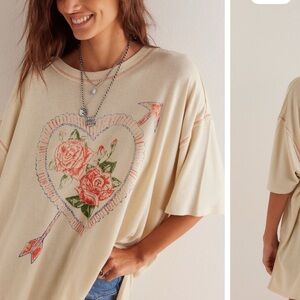 We The Free Love Rose Tee Size Medium